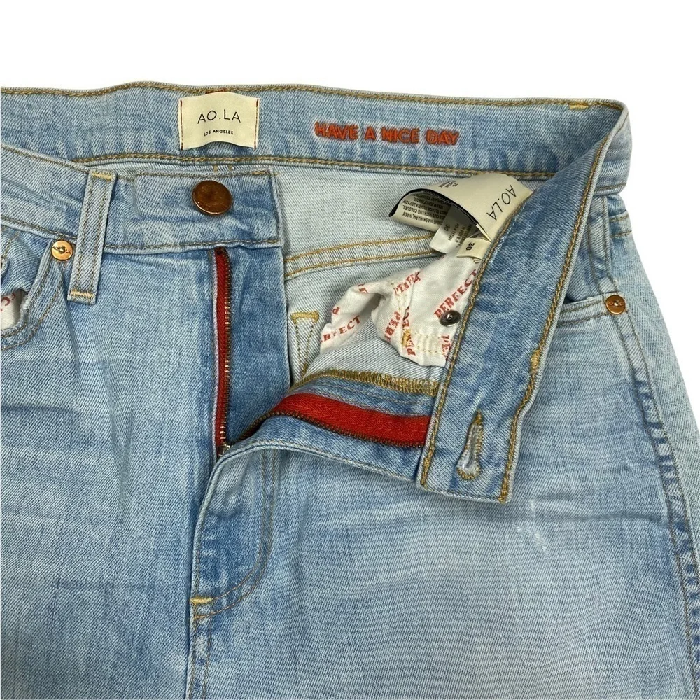 AO.LA Perfect Crop Flare with Side Slit in Space Oddity Wash Size 30